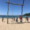 【京丹後市おでかけ】夕日ヶ浦海岸 ビーチブランコ「ゆらり」に乗ってみました！